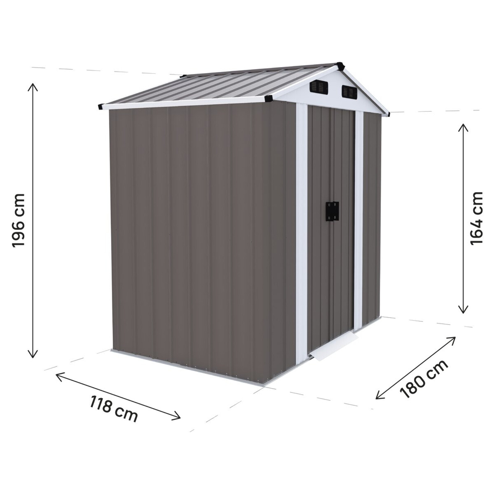 Abri de jardin métal "Dallas II" - 2,17 m² - Taupe