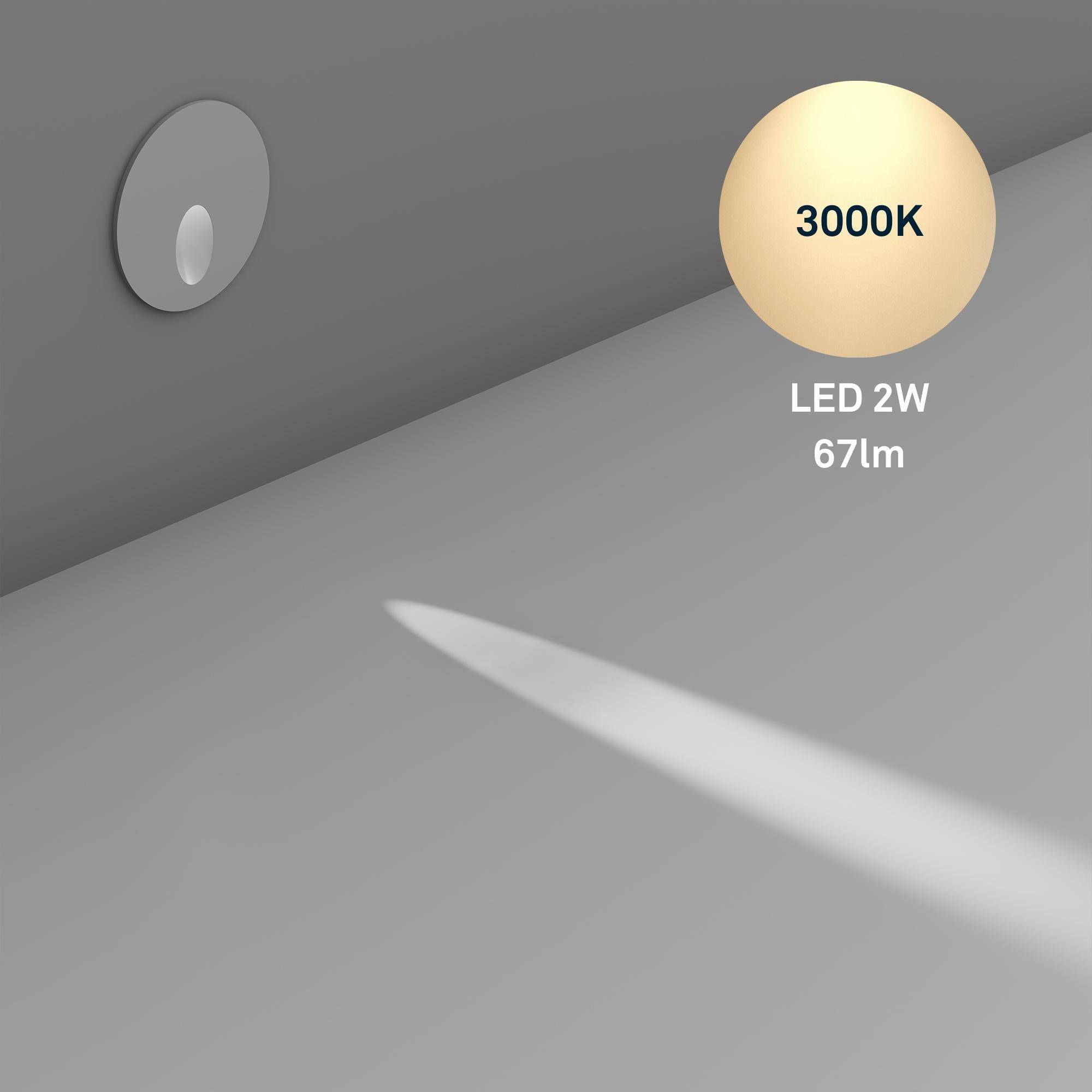 LEDS·C4 Señalizacion Step Round 2W 3000K CRI 80 Blanco IP20 67Lm