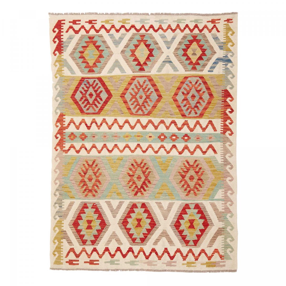 Tapis kilim au motif ethnique, tissé plat en laine pure, UZUN