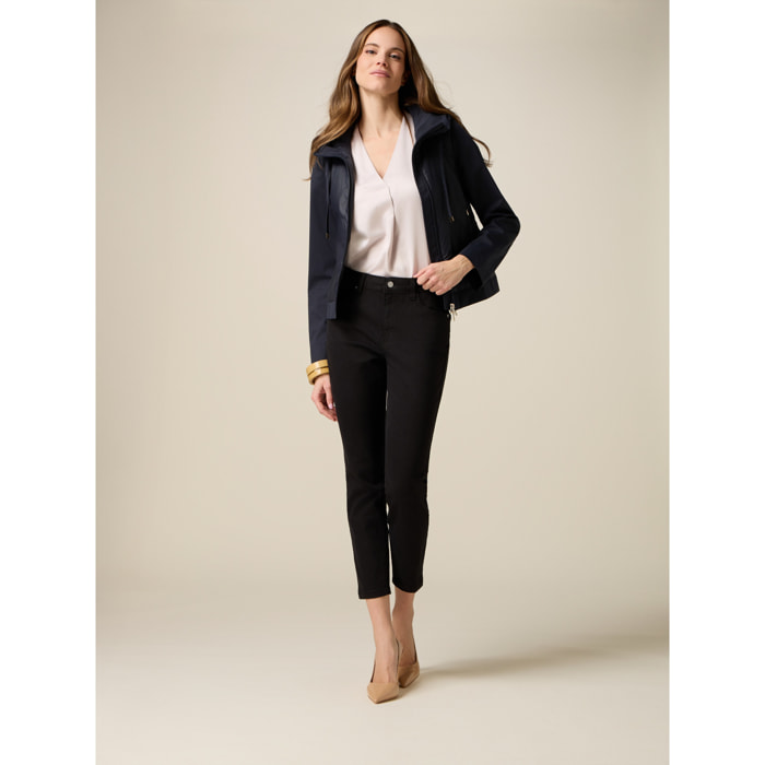 Oltre - Pantalones skinny con cadena metálica - Negro