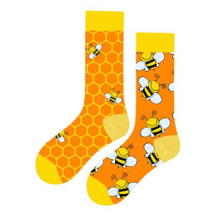 Calcetines Altos Divertidos Unisex con Dibujos de Abejas, Talla única 27-35