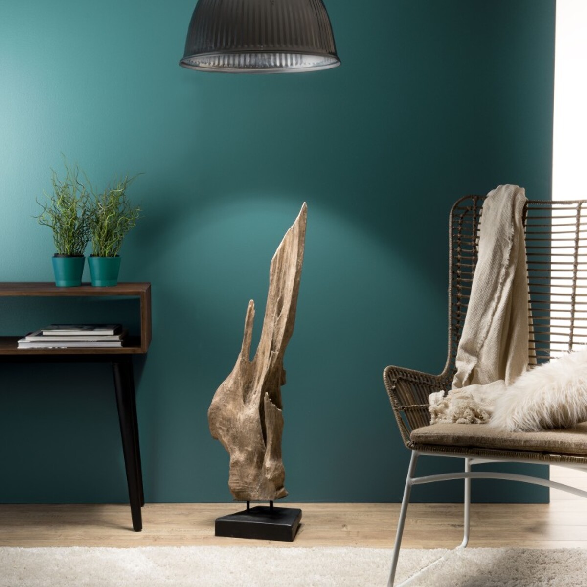 CLARA - Objet décoration bois teck branche naturelle 'M'