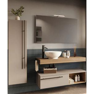 MOBILE DA BAGNO RIFLESSO 120 PORO NOCE E TORTORA MILANO - 9 PEZZI