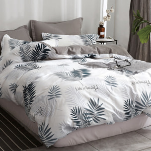 Parure housse de couette avec taie à volant 100% coton - Libful