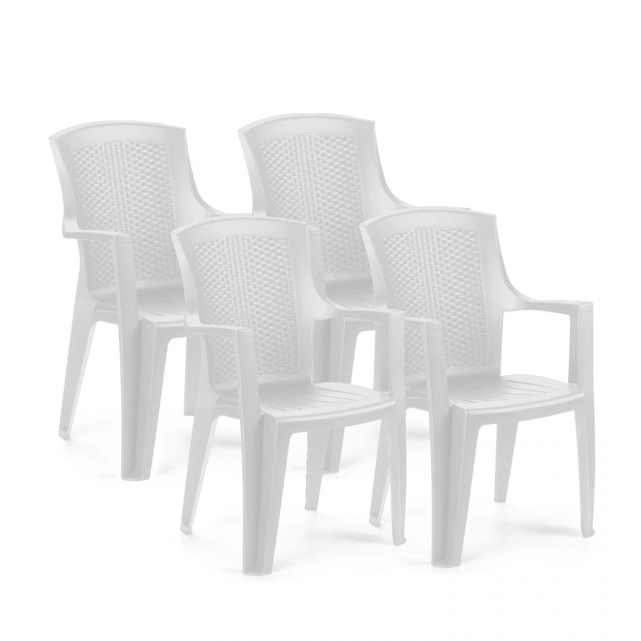 Pack 4 sillas de exterior Pacific Blanco
