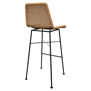 Lot de 2 chaises de bar 76 cm en résine tressée marron - Mandya
