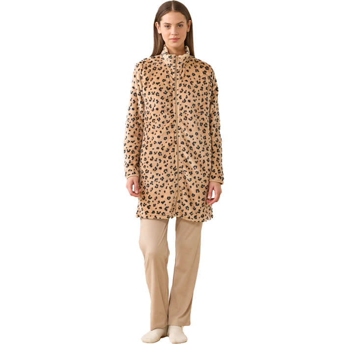 Vestaglia donna invernale in coral articolo animalier. Noidinotte