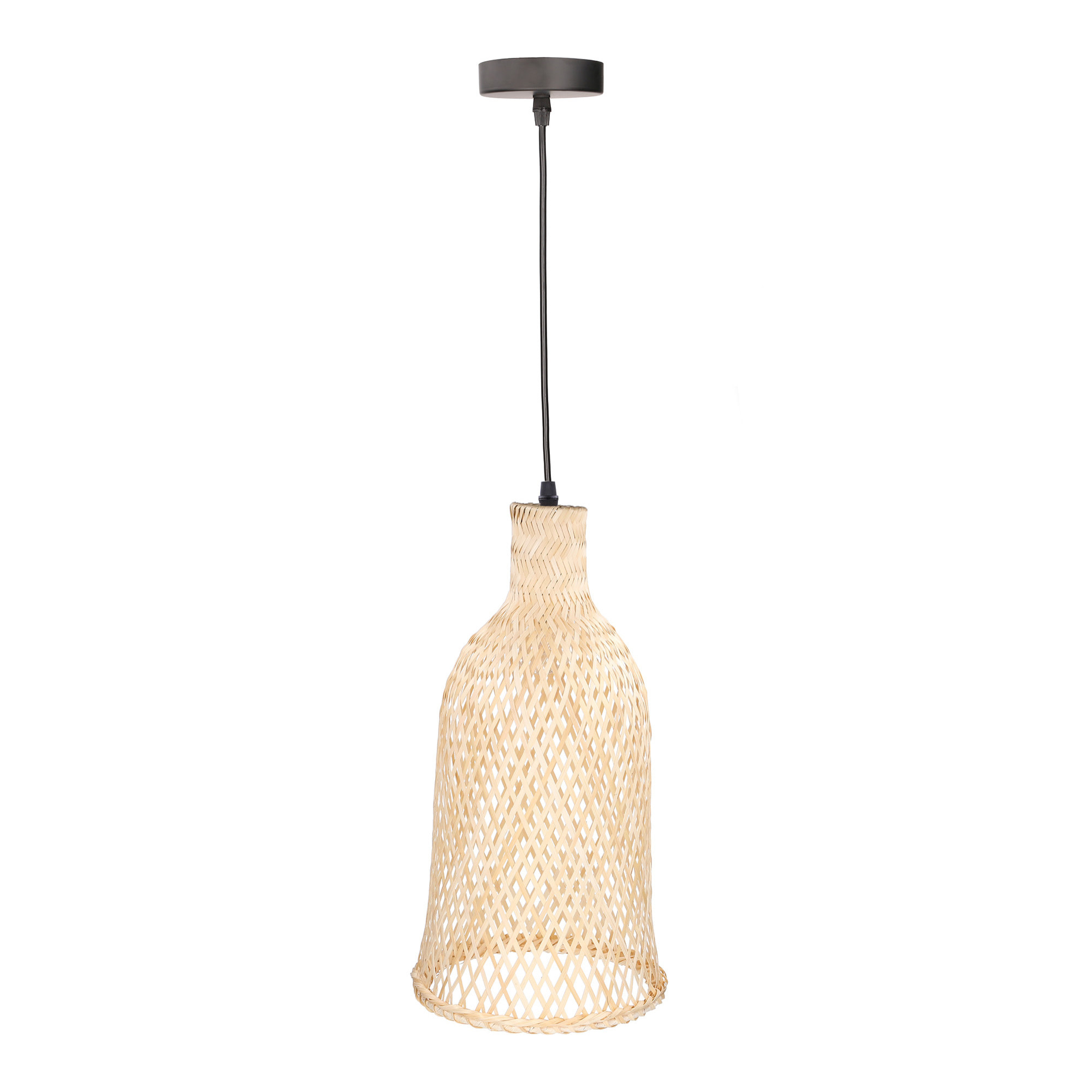 Forlight Riba - Lámpara Colgante De Techo De Ratán Natural - Lámpara De Techo Moderna De E