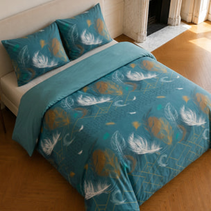 Parure housse de couette 100% coton motif tropical - PALOMA