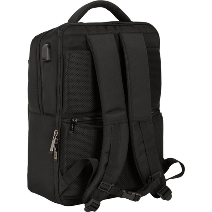 Mochila 2 bolsillos portatil 15,6+usb safta business "black"