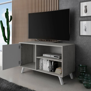 Mueble TV Wind 100 Gris cemento - Blanco mate