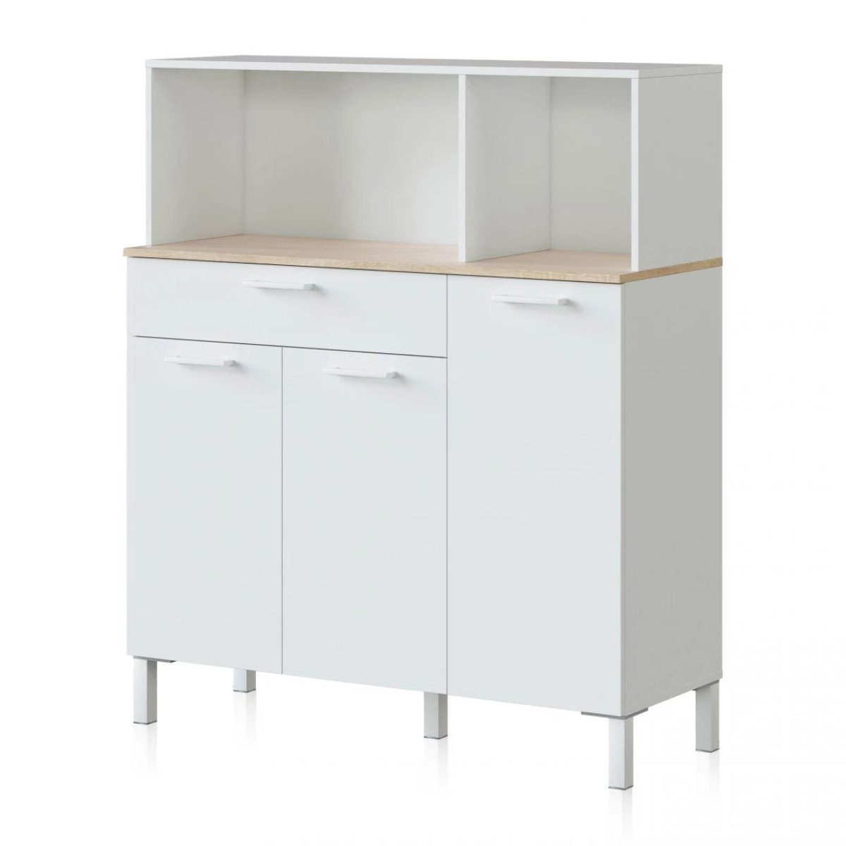 Alacena cocina Colin 3 Puertas Blanco Artik (Blanco Mate) - Roble Canadian