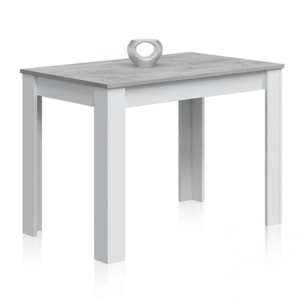 Mesa de comedor Dina Blanco Artik (Blanco Mate) - Gris Cemento