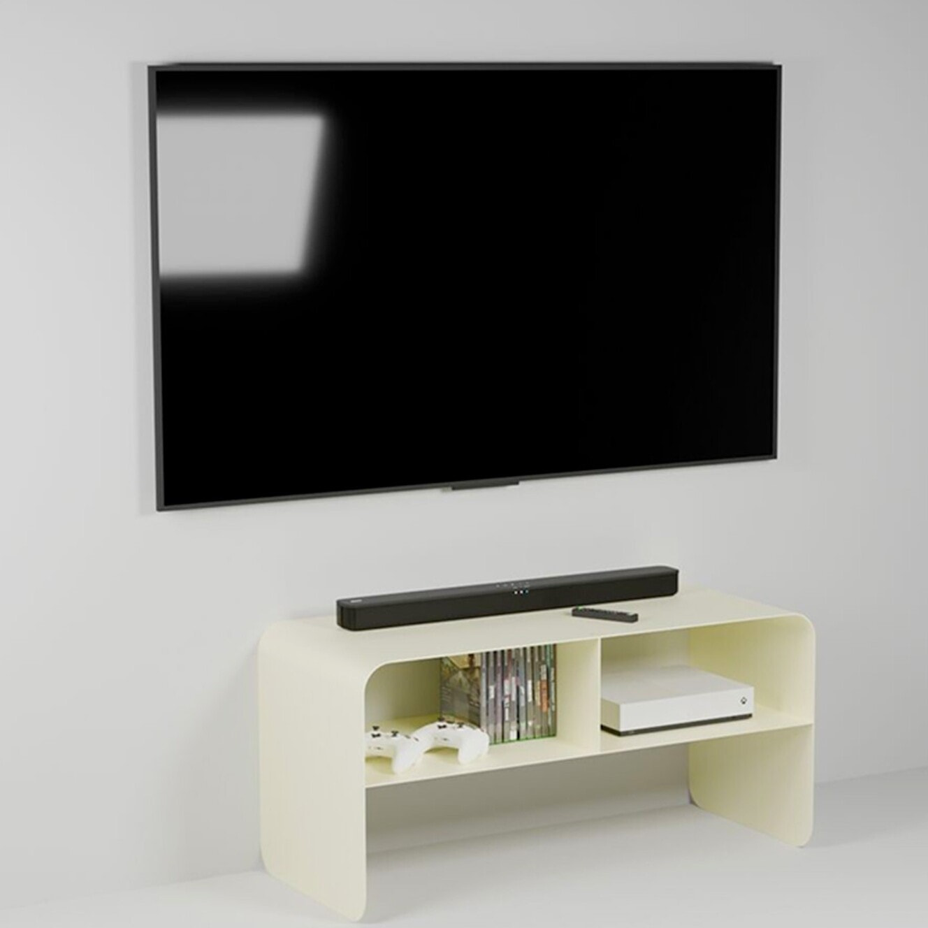 Meuble TV Lounge 90x37cm crème Kare Design