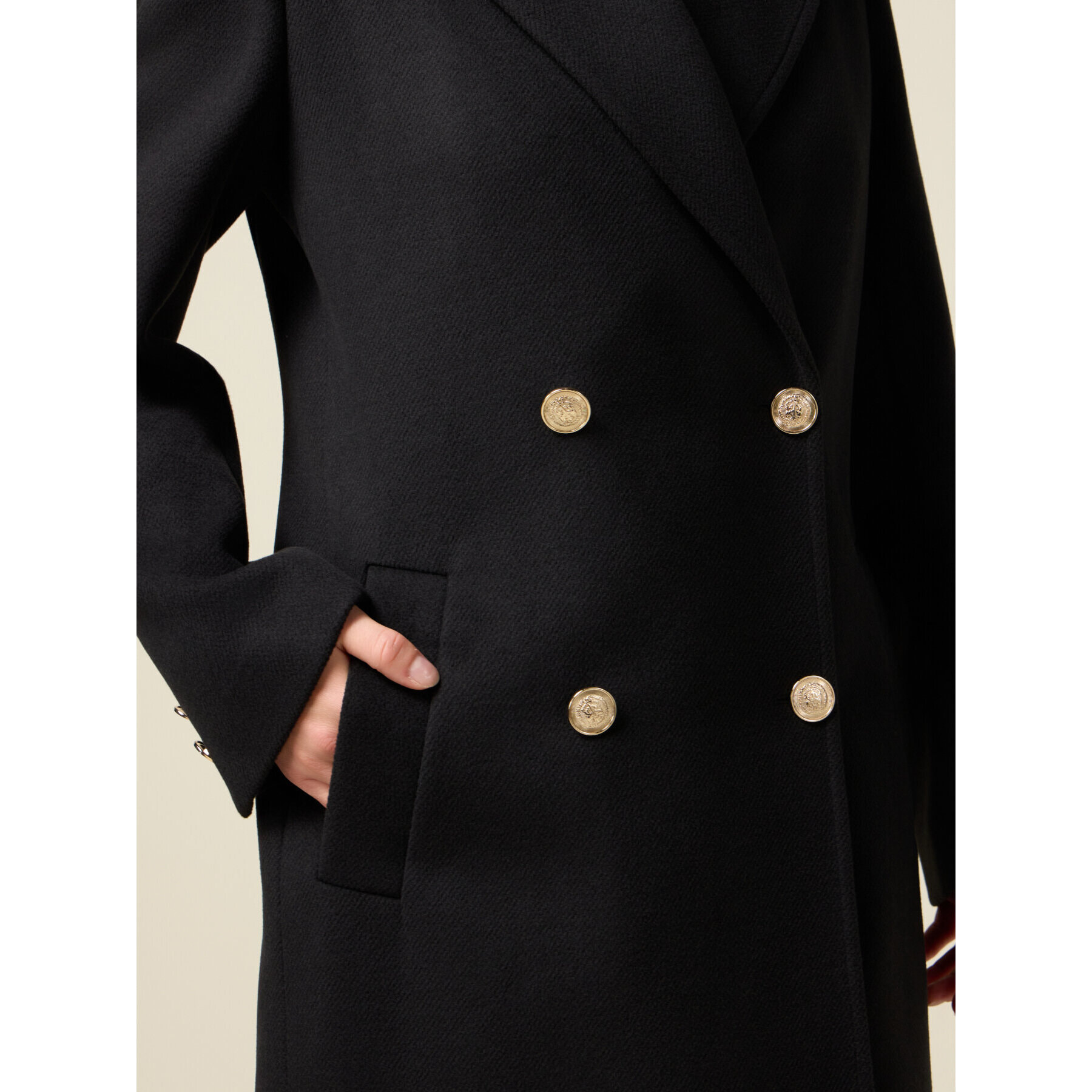 Oltre - Cappotto lungo doppiopetto - Nero