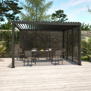 Persienne 130cm pour pergola bioclimatique Triomphe. côté 4m. panneau brise vue. aluminium. anthracite