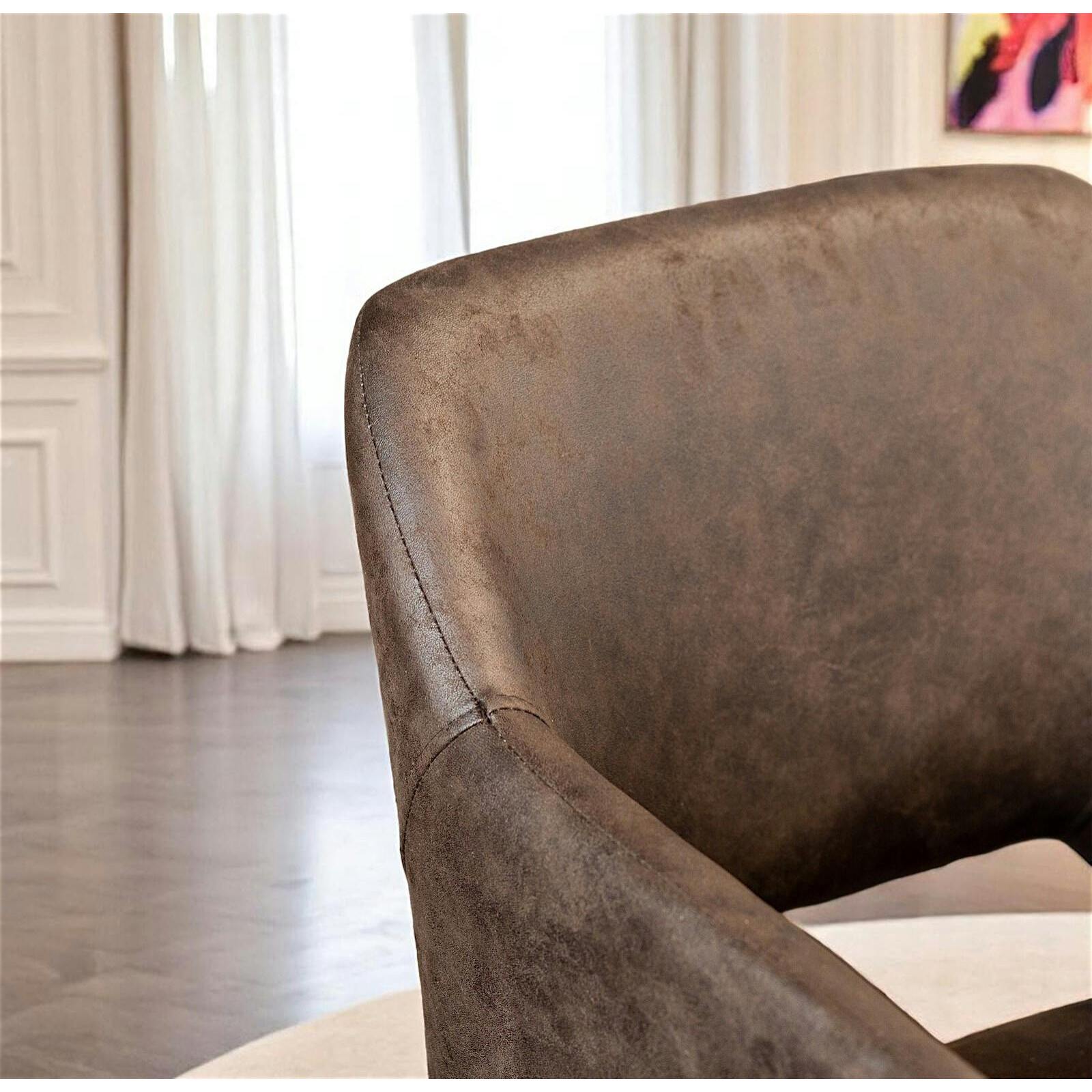 Fauteuil de table marron chocolat (lot de 2)