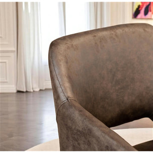 Fauteuil de table marron chocolat (lot de 2)