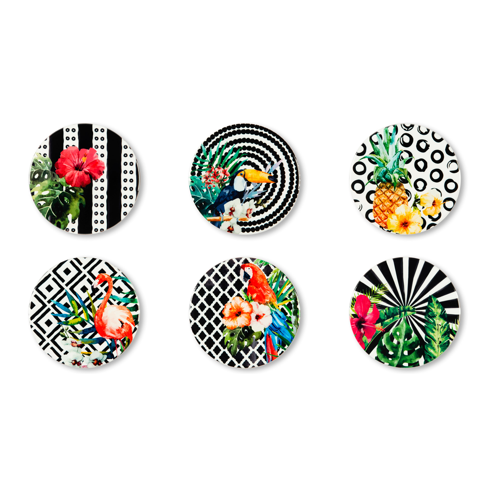 Set 6 sottobicchieri Excelsa – Tropical Chic, Dolomite Multicolore