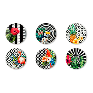 Set 6 sottobicchieri Excelsa – Tropical Chic, Dolomite Multicolore