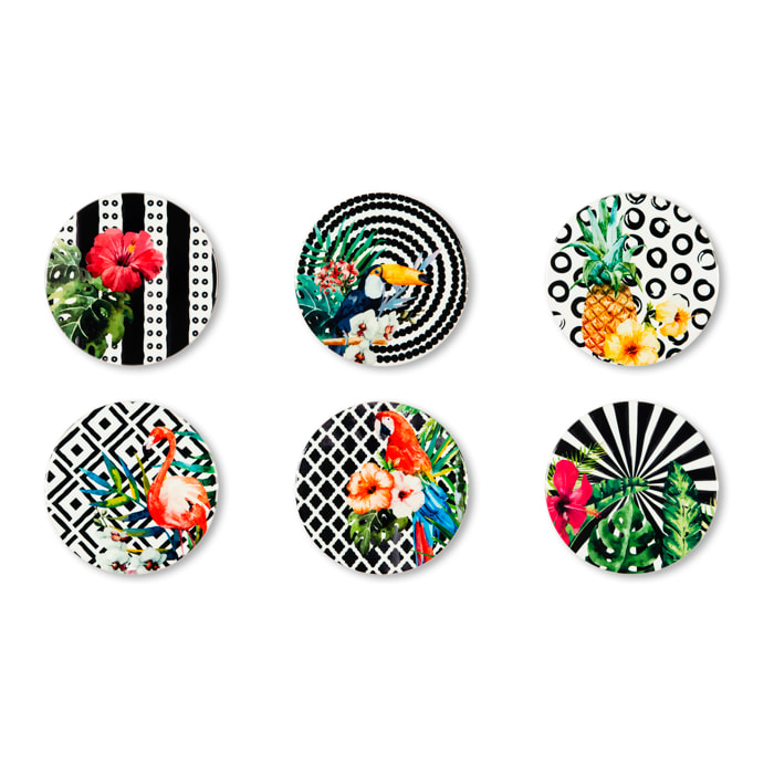 Set 6 sottobicchieri Excelsa – Tropical Chic, Dolomite Multicolore