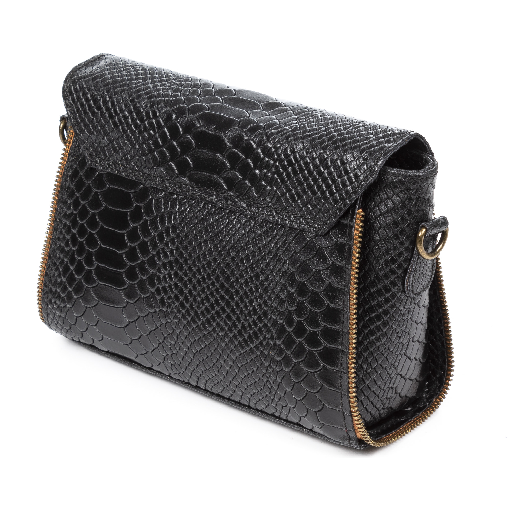 Mariola Borsa a tracolla Donna. Pelle autentica Camoscio Inciso Serpente