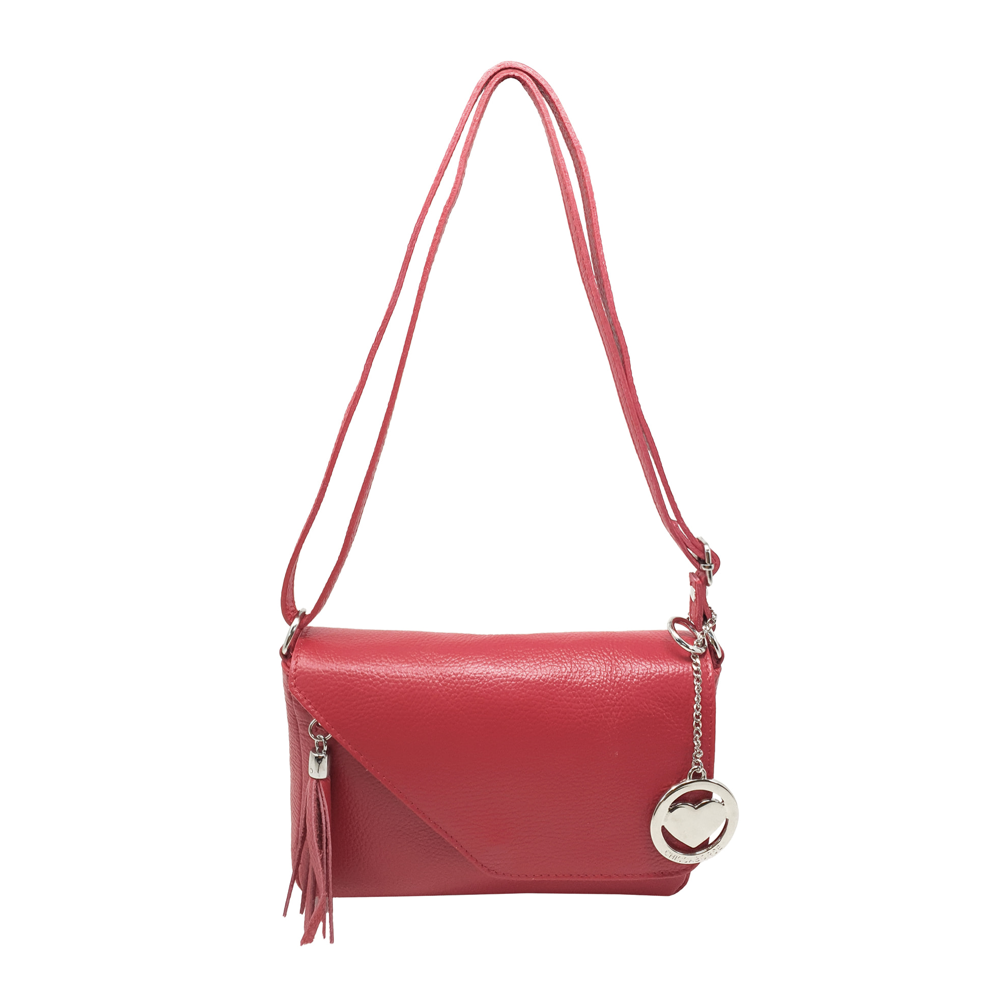 Chicca Borse Tracollina Donna in Pelle Rosso