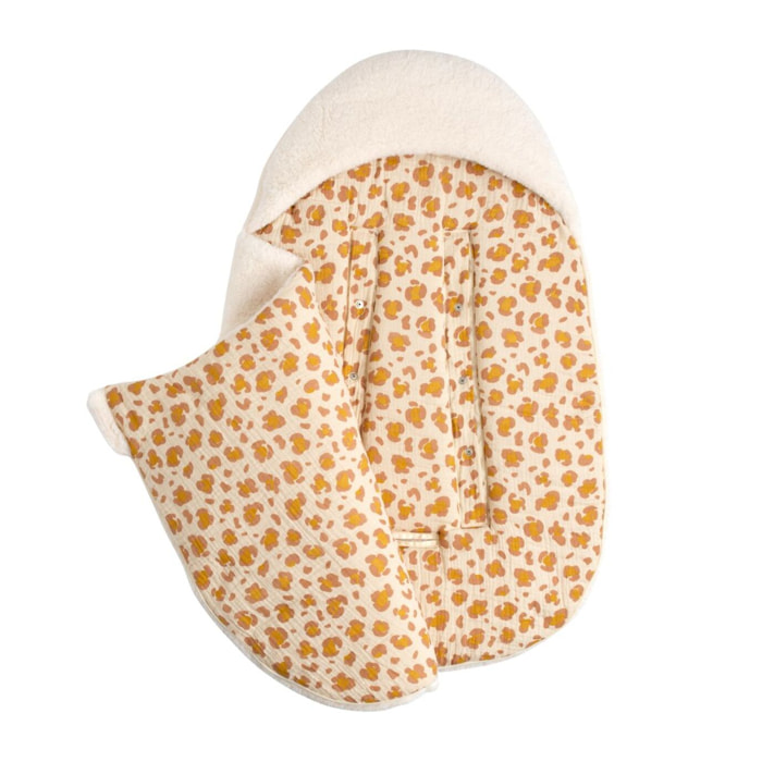 Nid d'ange bébé 5 attaches en sherpa et intérieur gaze de coton