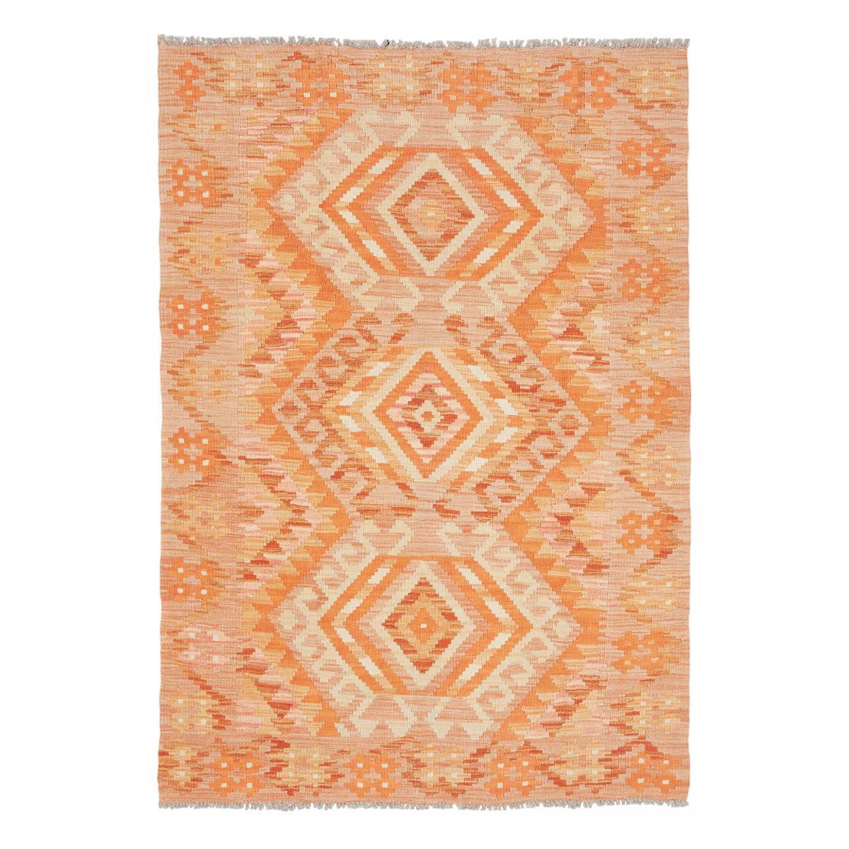 Tapis kilim géométrique, tissé plat en laine, ZIRU