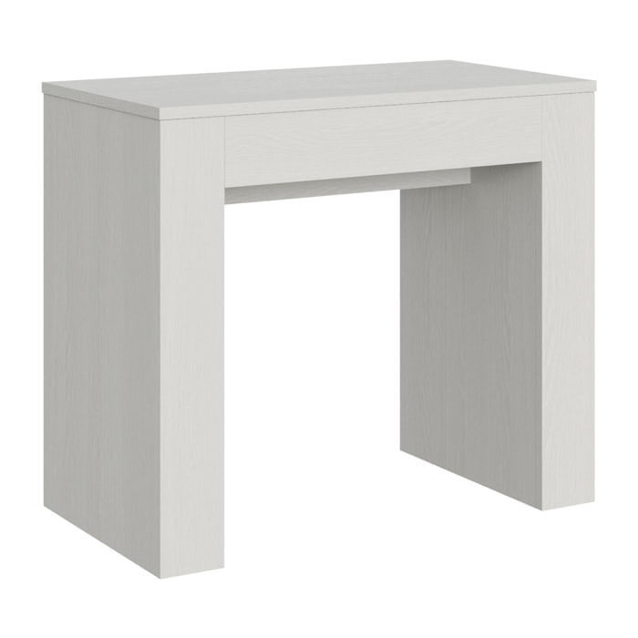 Console extensible 90x49/307 cm Extra Frêne Blanc rallonges internes