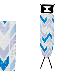 Asse da stiro pieghevole. Design Zig Zag. Area di stiratura 30x105 cm