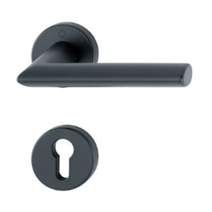 Paire de béquilles sur rosace Stockholm HOPPE 1140/42K/42KS Noir mat - Clé i - 11688464