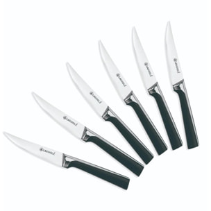 Set de 6 couteaux à steak en acier noir  - "Scintibois"