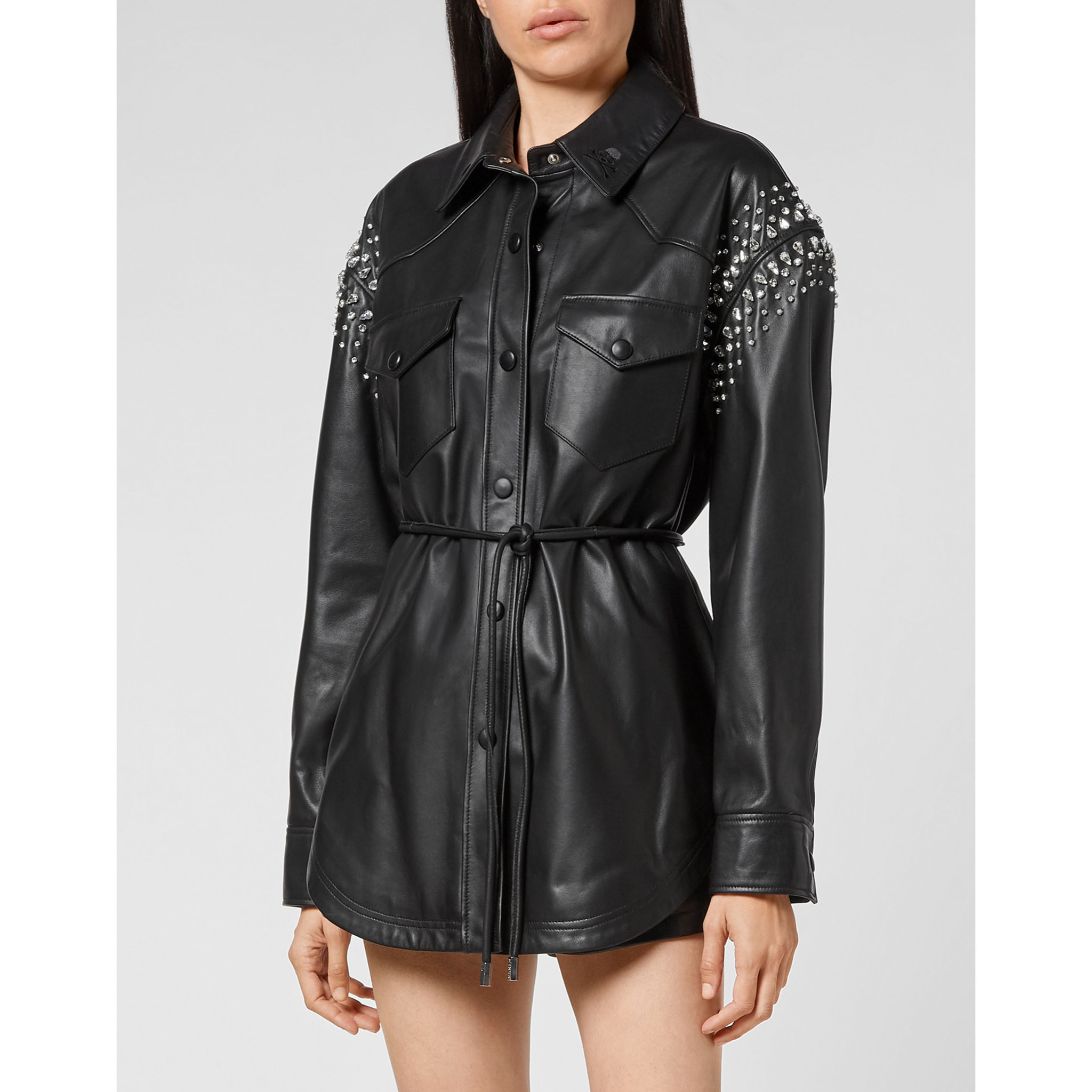 PHILIPP PLEIN Camisa de cuero