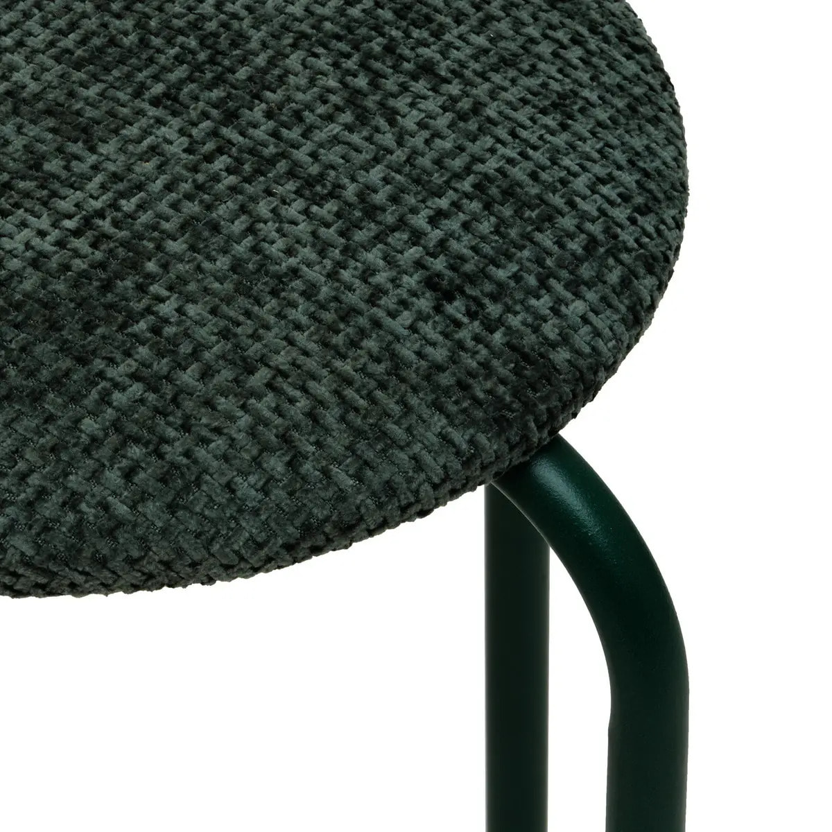 Tabouret rond empilable avec assise velous Flexy vert