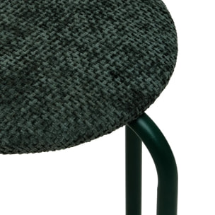 Tabouret rond empilable avec assise velous Flexy vert