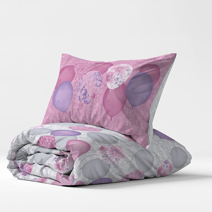 Parure copripiumino palloncini rosa