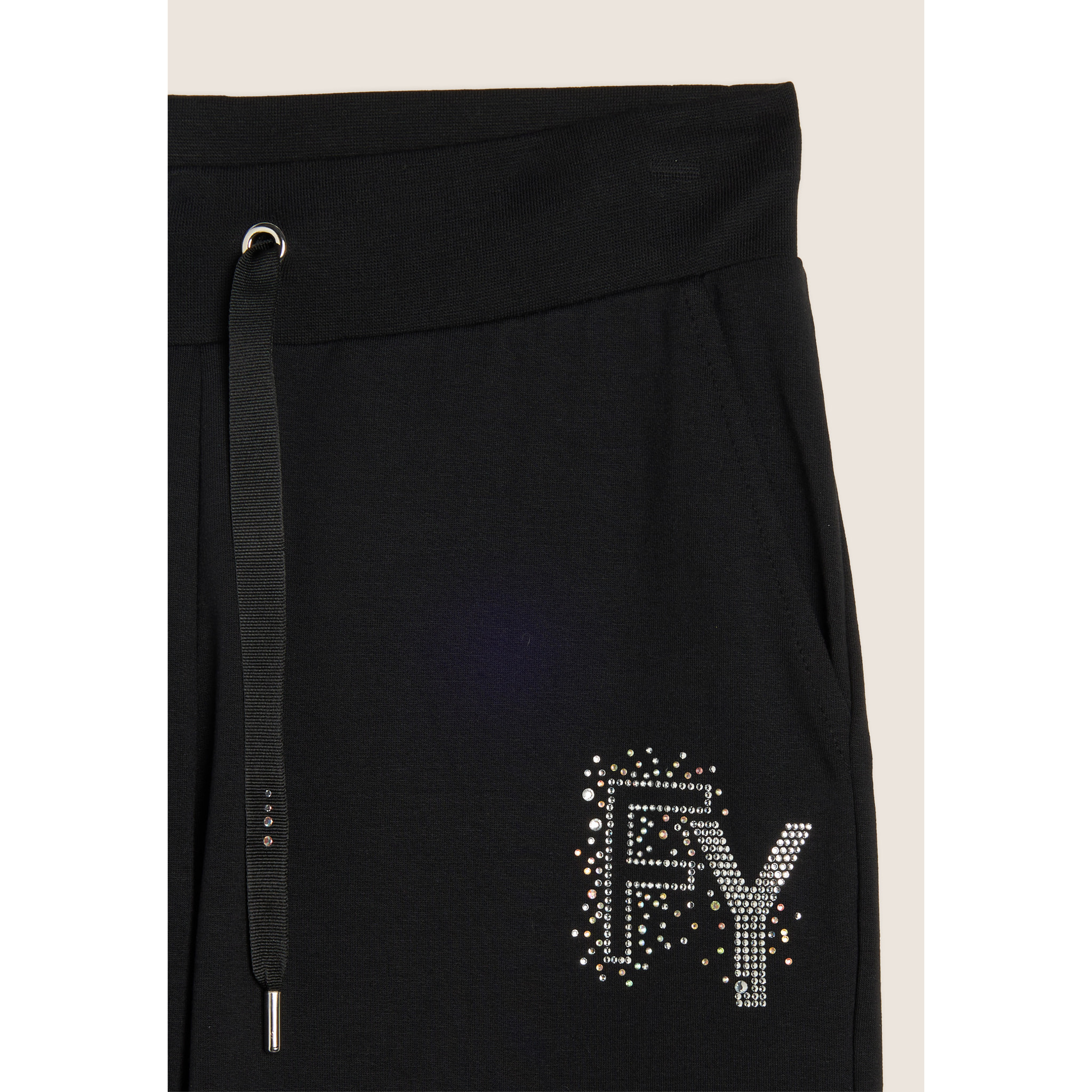 Pantaloni Sportivi con Polsini in Costina e Strass