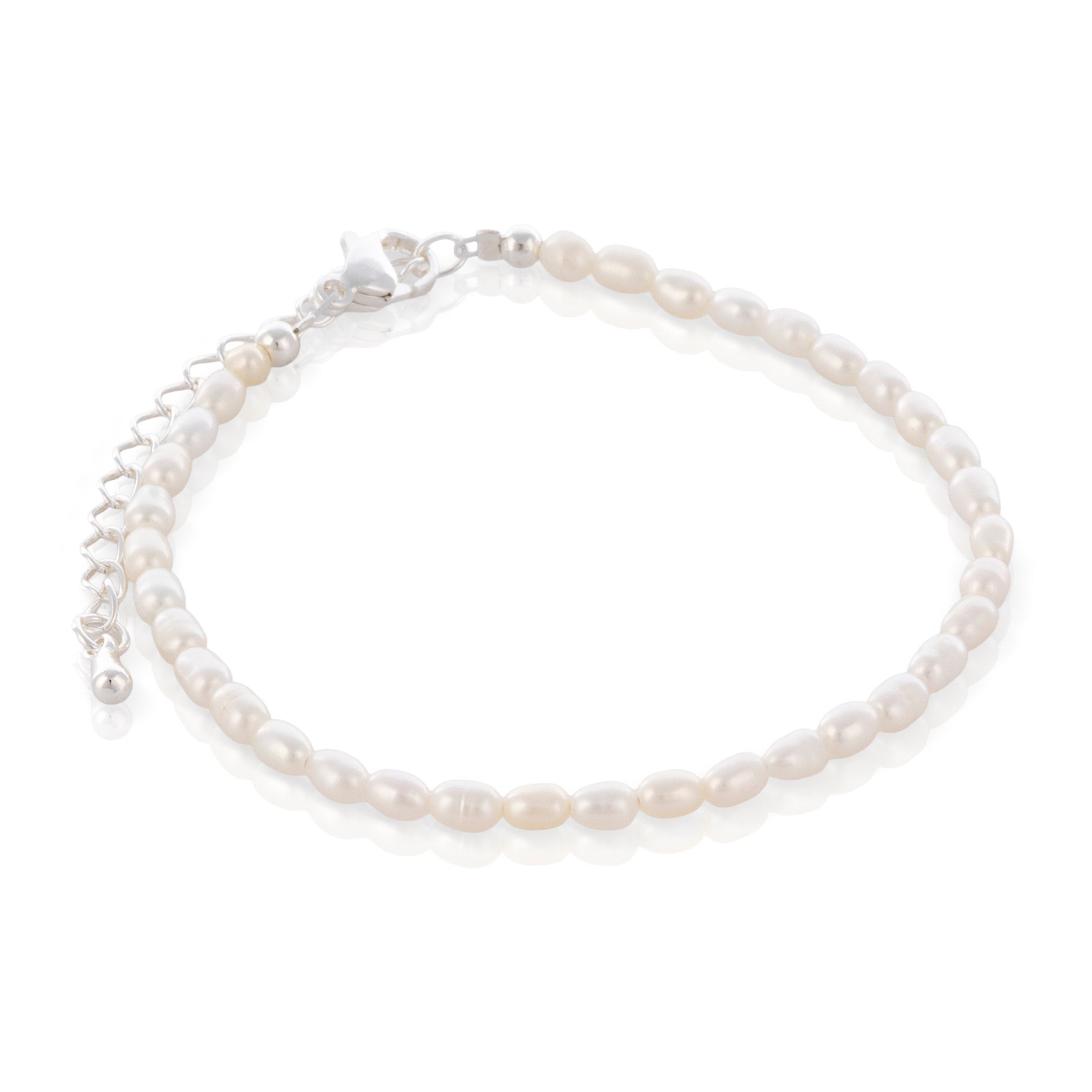 Pax Pulsera de perlas naturales con diseño gota de agua y cierre de mosquetón.
