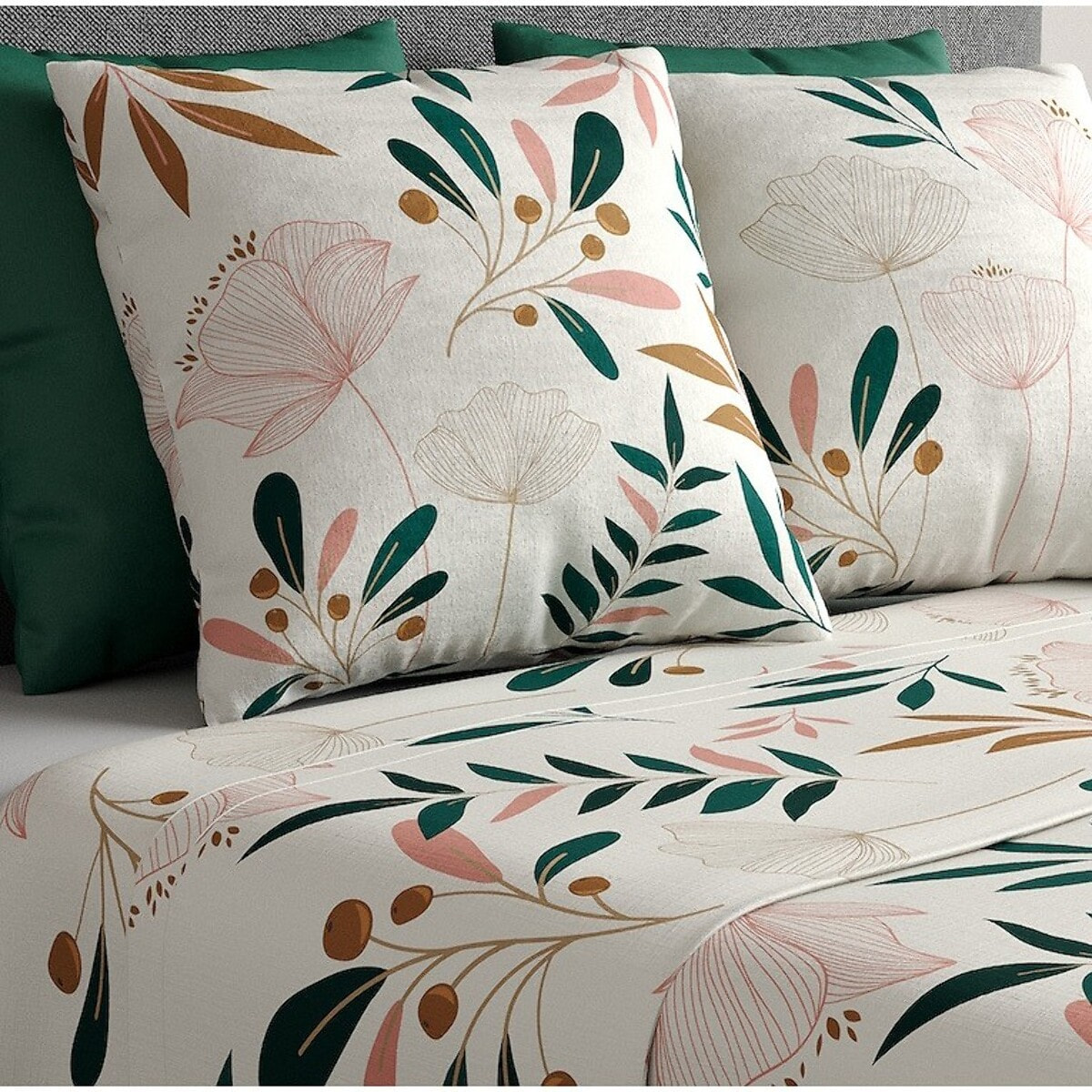 Parure De Drap 3pcs avec Drap Housse 90x190cm 100% Coton 57fils-kano