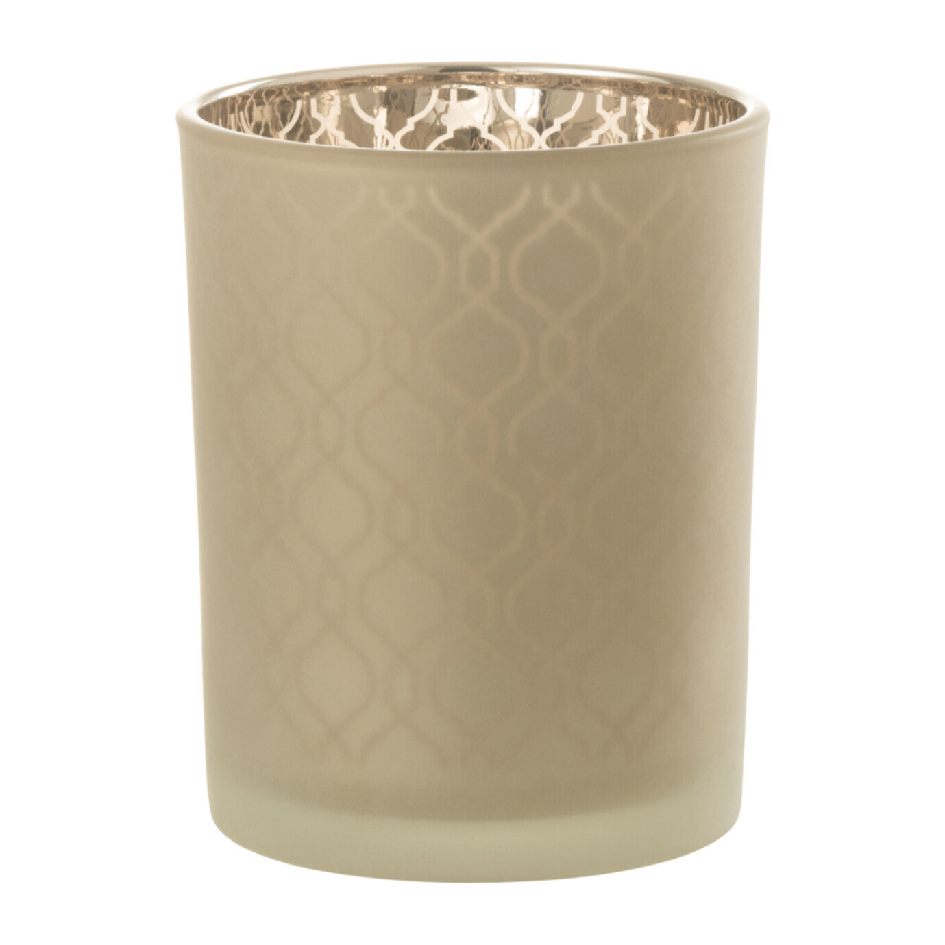 J-Line photophrore Géometrique - verre - beige - medium - 2 pcs