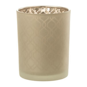 J-Line photophrore Géometrique - verre - beige - medium - 2 pcs
