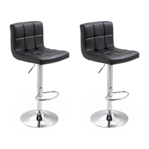 Lot de 2 tabourets de bar noir MIKE