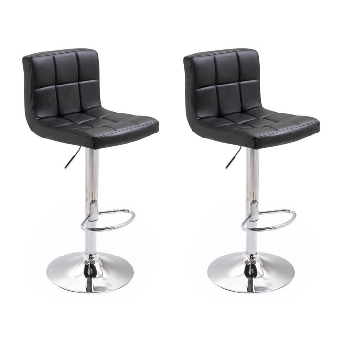 Lot de 2 tabourets de bar noir MIKE