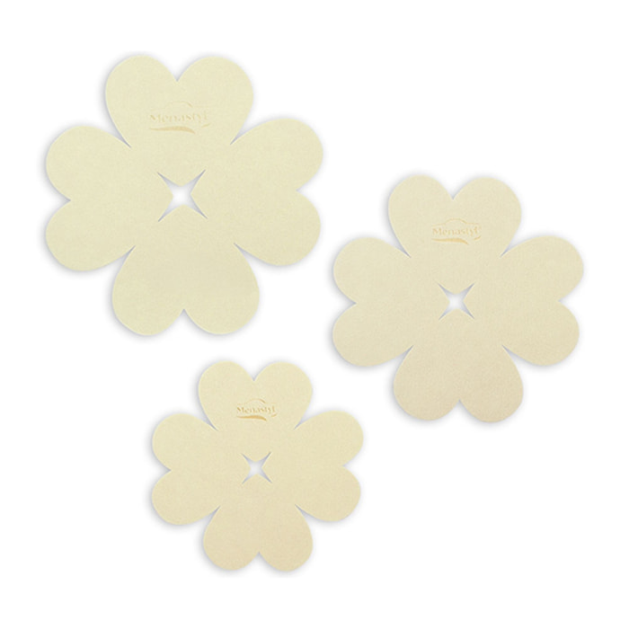Lot de 3 intercalaires cuisson 24/28/32cm en feutrine crème
