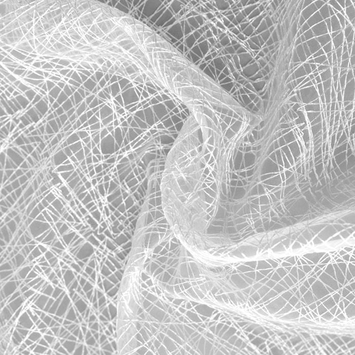 Tissu en voile d'organza brodé - Blanc