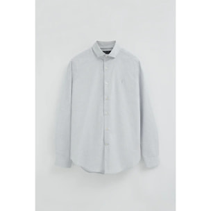 Camicia vichy azzurra slim fit con logo Rigby Go