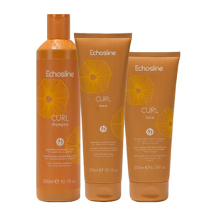 ECHOSLINE Kit Curl Shampoo 300ml + Mask 300ml + Curl Fluid 200ml