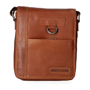 Borsa a tracolla uomo in vera pelle - Modello False - Casual - 20.0 x 25.0 x 6.0 cm