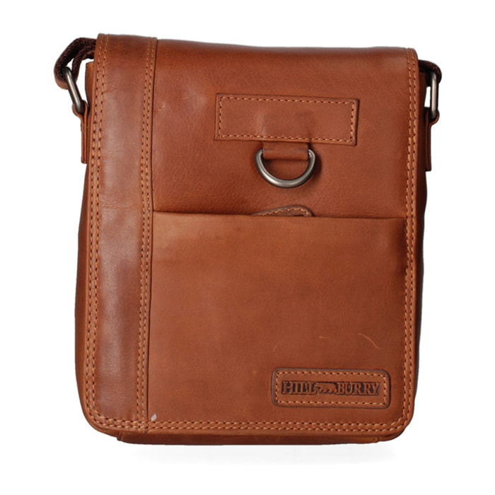 Borsa a tracolla uomo in vera pelle - Modello False - Casual - 20.0 x 25.0 x 6.0 cm